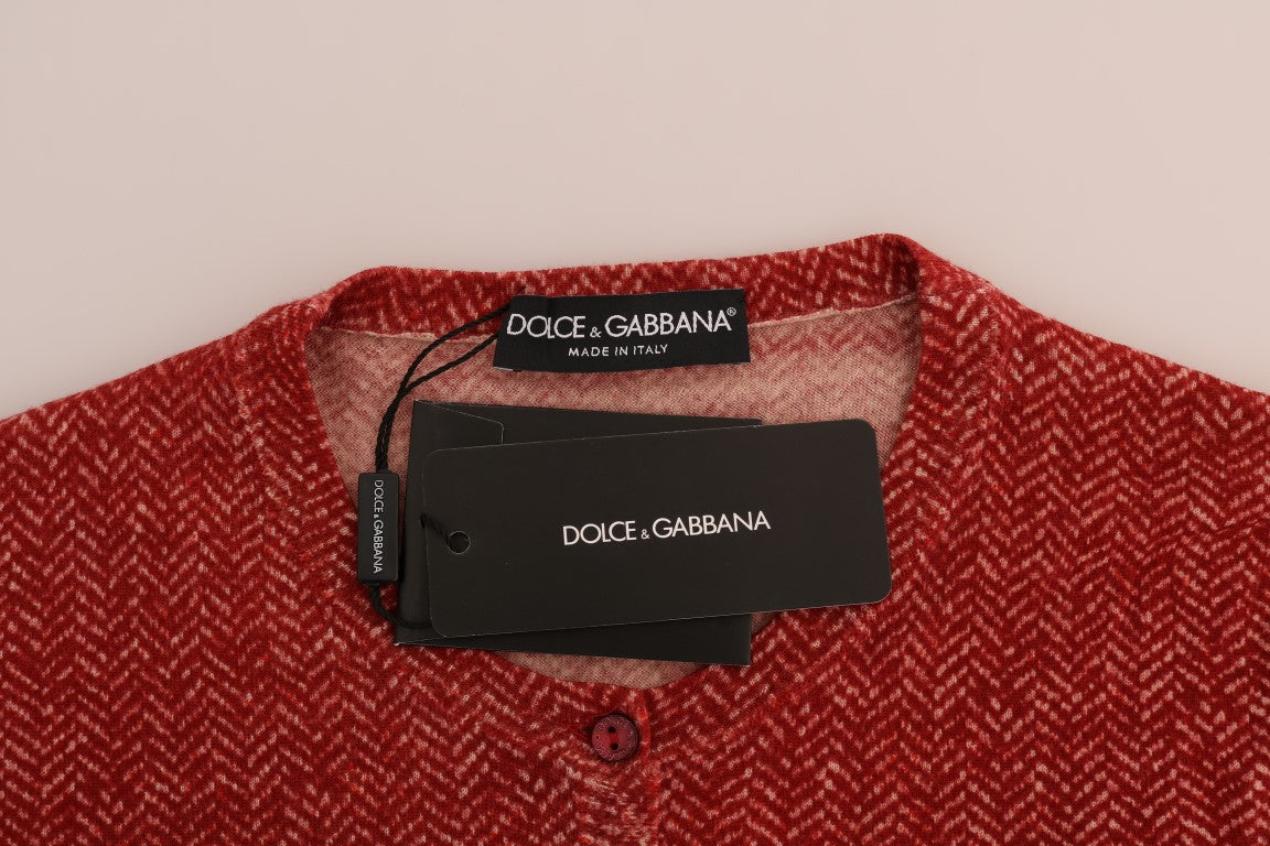 Pull cardigan en laine rouge Dolce &amp; Gabbana
