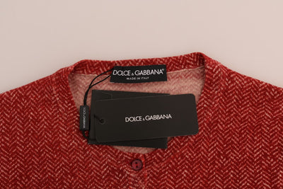 Pull cardigan en laine rouge Dolce &amp; Gabbana