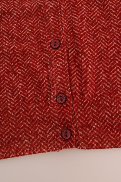 Pull cardigan en laine rouge Dolce &amp; Gabbana
