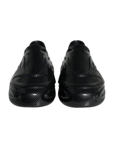 Dolce &amp; Gabbana Zwarte Foiled Rubber Toy Lage Top Sneakers voor Heren