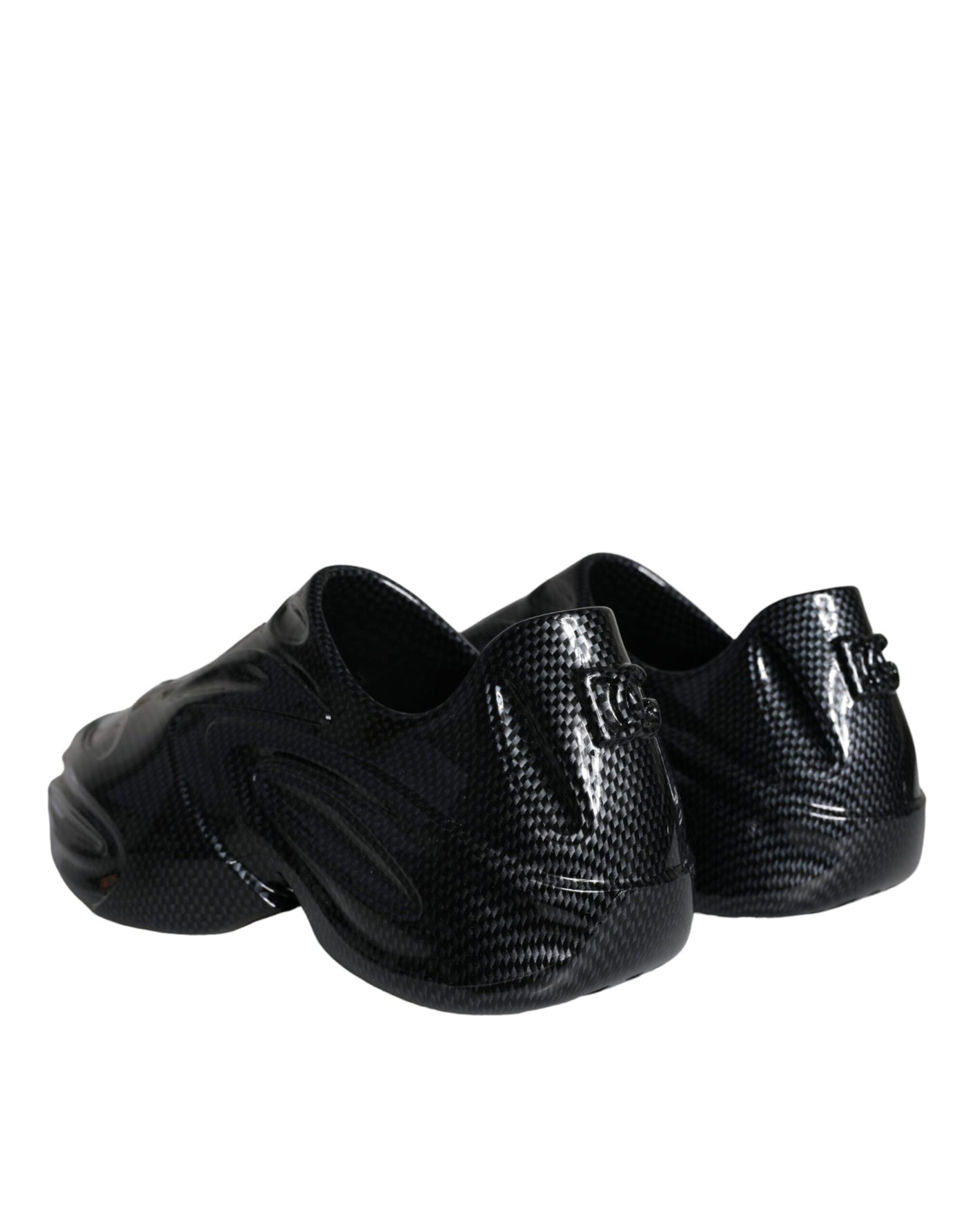 Dolce &amp; Gabbana Zwarte Foiled Rubber Toy Lage Top Sneakers voor Heren