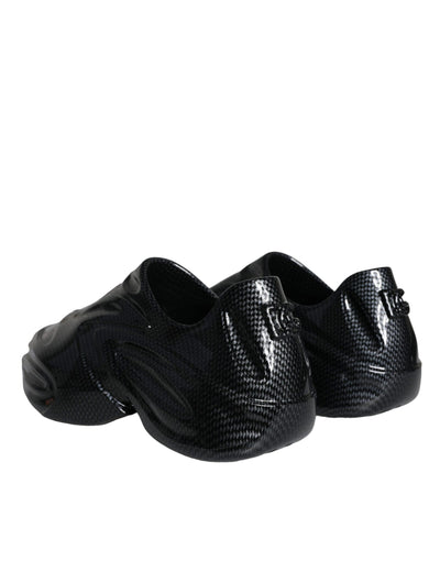 Dolce &amp; Gabbana Zwarte Foiled Rubber Toy Lage Top Sneakers voor Heren