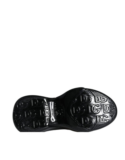 Dolce &amp; Gabbana Zwarte Foiled Rubber Toy Lage Top Sneakers voor Heren