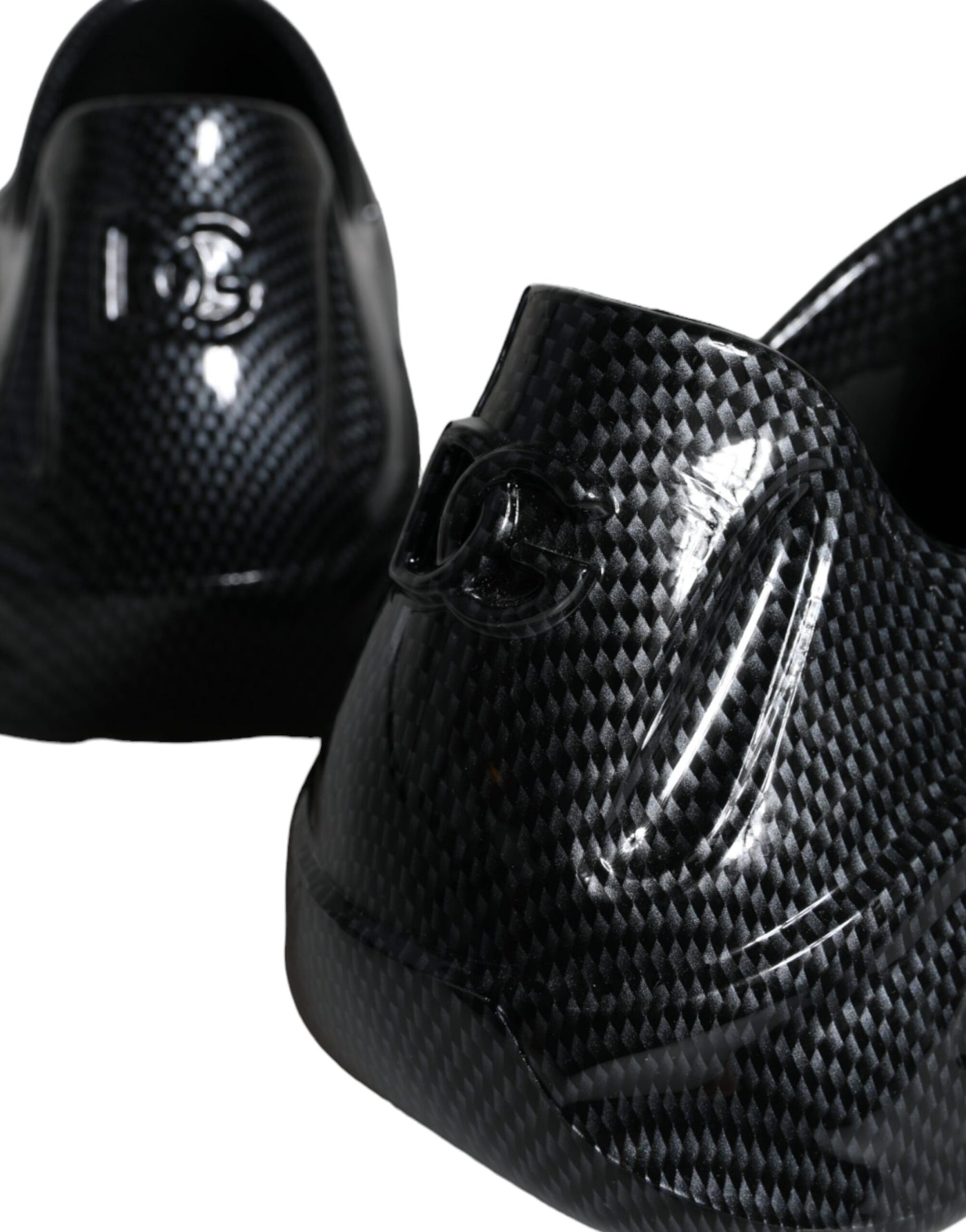Dolce &amp; Gabbana Zwarte Foiled Rubber Toy Lage Top Sneakers voor Heren
