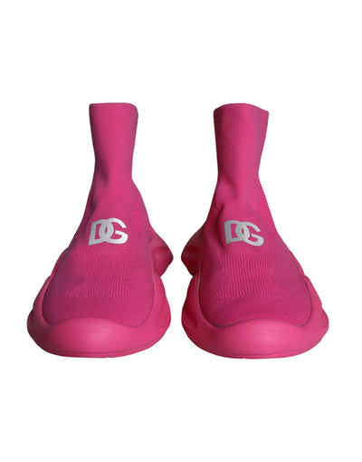 Dolce &amp; Gabbana roze logo print slip-on sokken sneakers schoenen