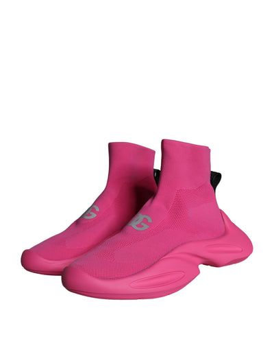 Dolce &amp; Gabbana roze logo print slip-on sokken sneakers schoenen