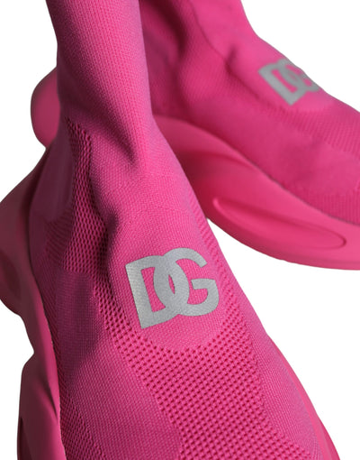 Dolce &amp; Gabbana roze logo print slip-on sokken sneakers schoenen
