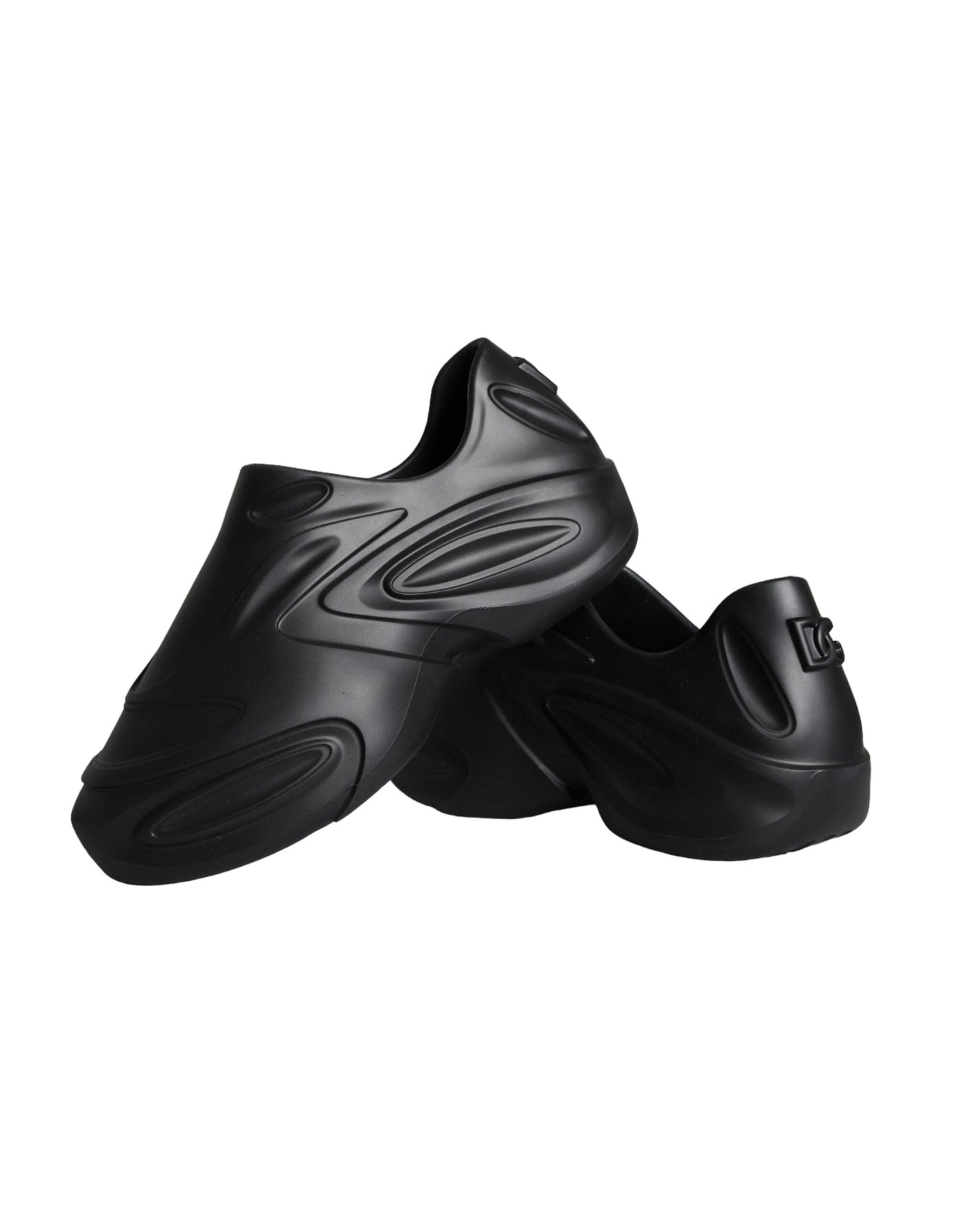 Dolce &amp; Gabbana Zwarte Foiled Rubber Toy Low Top Sneakers Schoenen