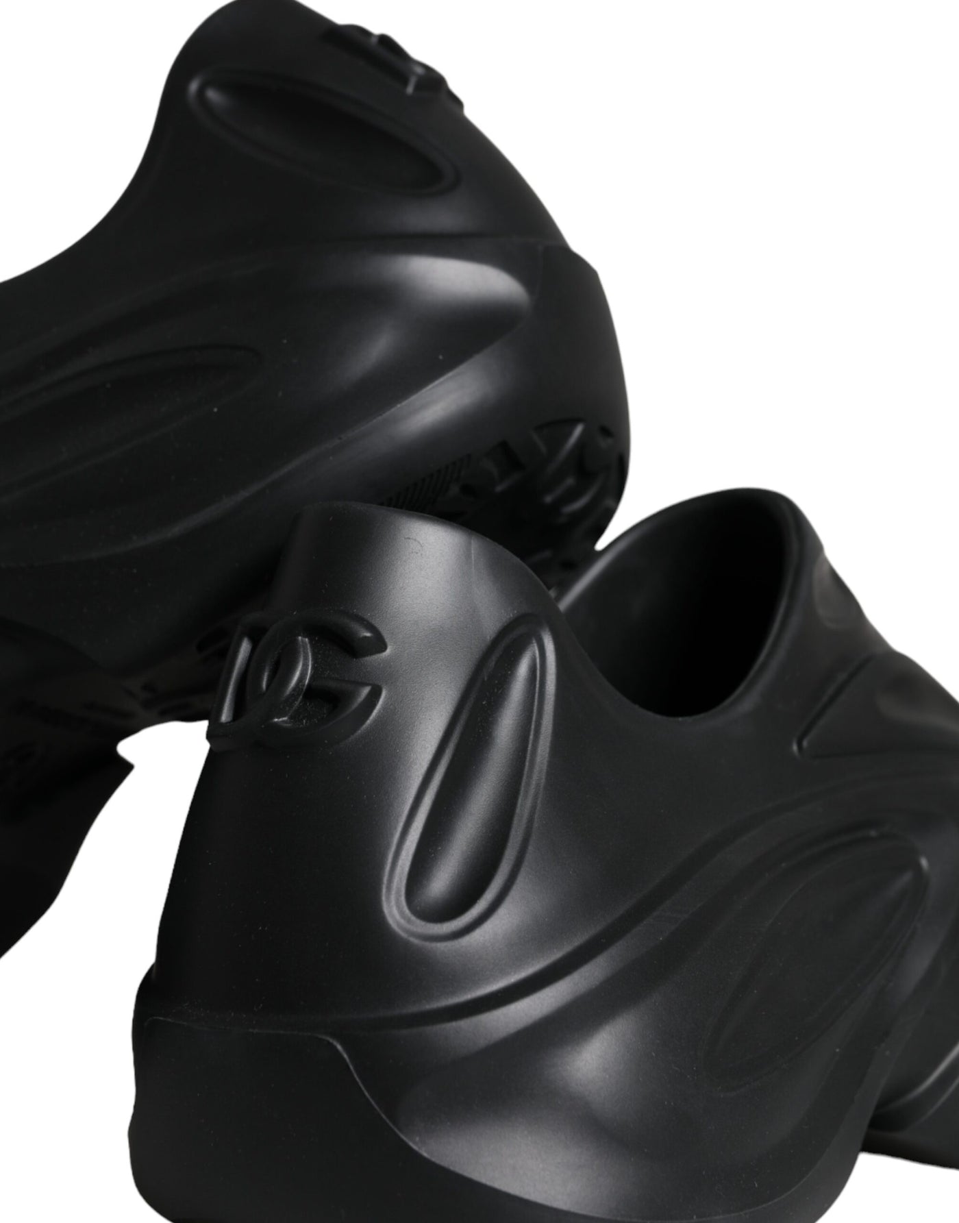 Dolce &amp; Gabbana Zwarte Foiled Rubber Toy Low Top Sneakers Schoenen