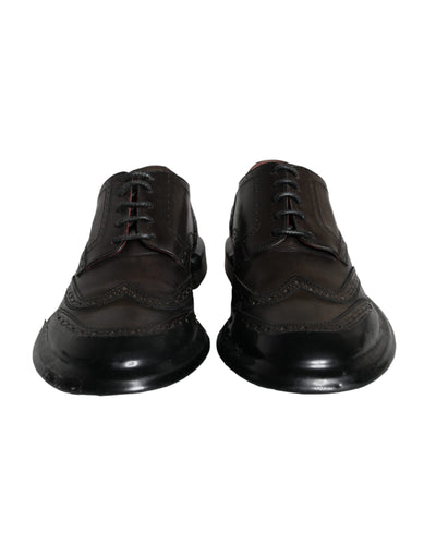 Dolce &amp; Gabbana Zwarte Leren Oxford Wingtip Formele Herenschoenen