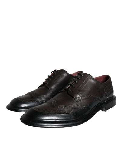 Dolce &amp; Gabbana Zwarte Leren Oxford Wingtip Formele Herenschoenen