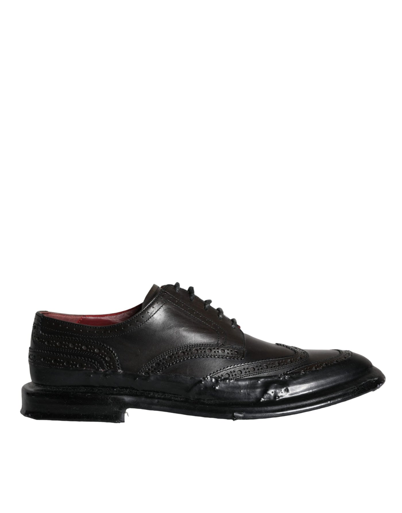Dolce &amp; Gabbana Zwarte Leren Oxford Wingtip Formele Herenschoenen