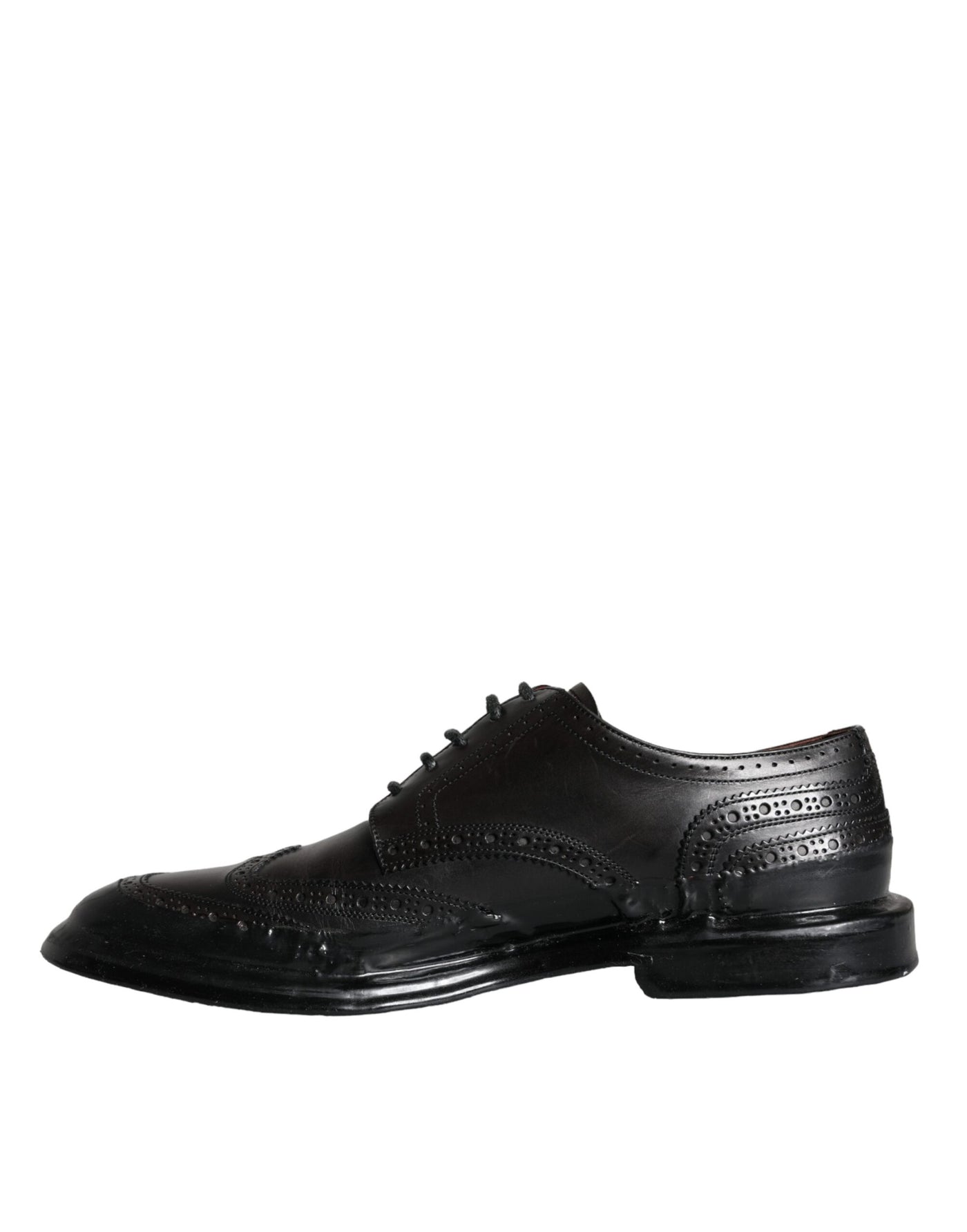 Dolce &amp; Gabbana Zwarte Leren Oxford Wingtip Formele Herenschoenen