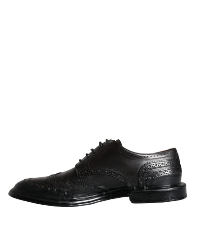 Dolce &amp; Gabbana Zwarte Leren Oxford Wingtip Formele Herenschoenen