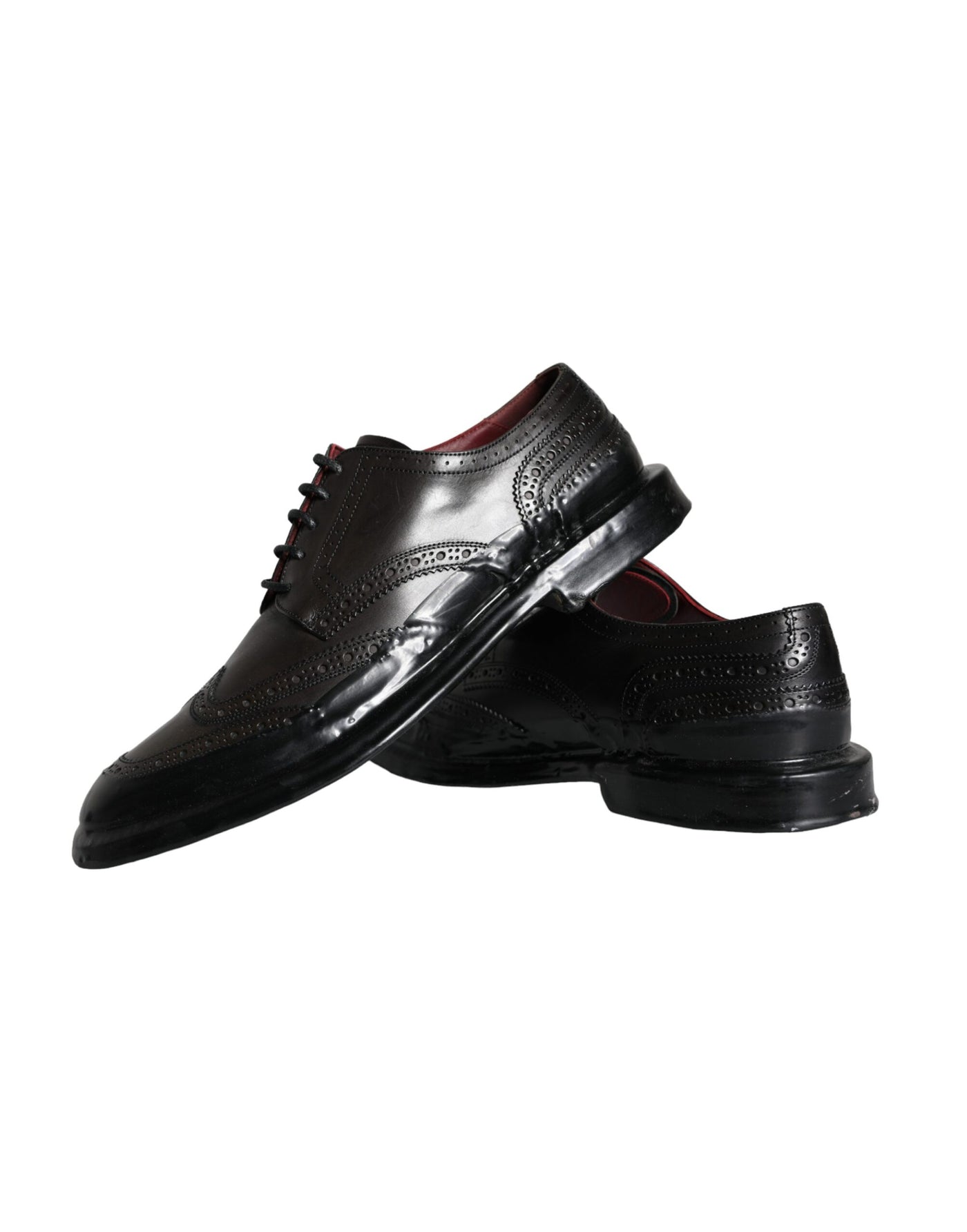 Dolce &amp; Gabbana Zwarte Leren Oxford Wingtip Formele Herenschoenen