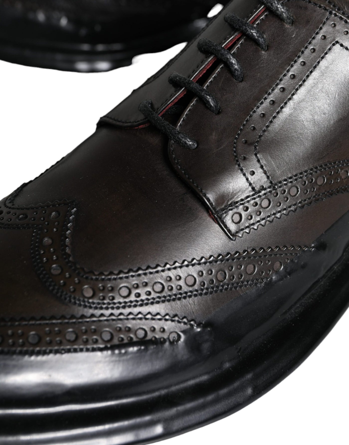Dolce &amp; Gabbana Zwarte Leren Oxford Wingtip Formele Herenschoenen
