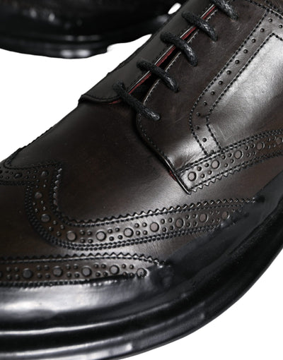 Dolce &amp; Gabbana Zwarte Leren Oxford Wingtip Formele Herenschoenen