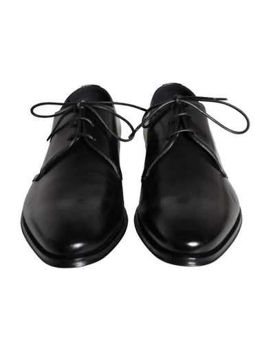 Dolce &amp; Gabbana Zwarte Kalfsleren Derby Herenschoenen