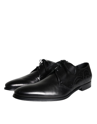 Dolce &amp; Gabbana Zwarte Kalfsleren Derby Herenschoenen