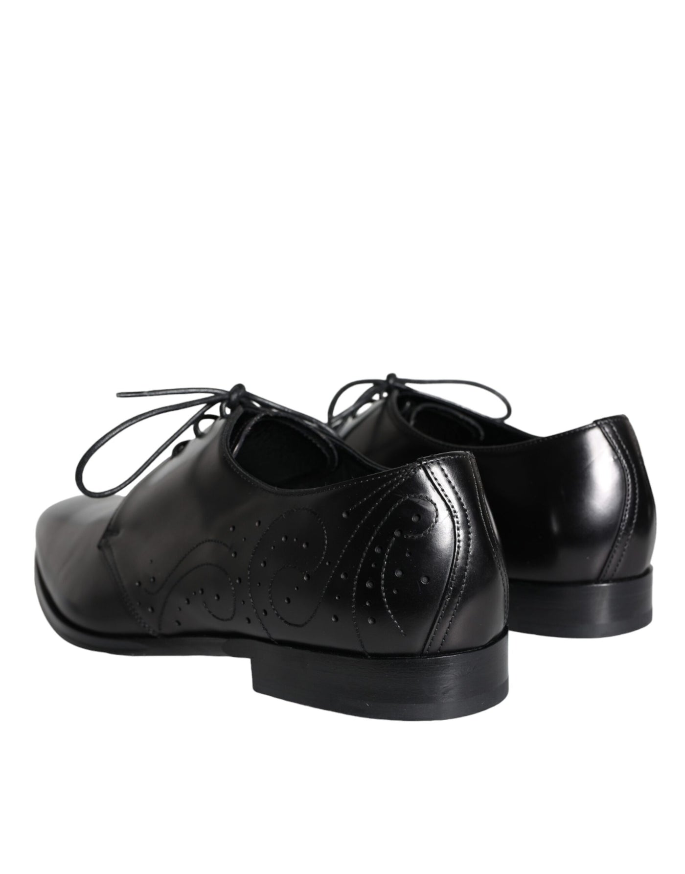 Dolce &amp; Gabbana Zwarte Kalfsleren Derby Herenschoenen