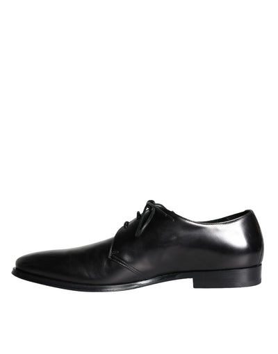 Dolce &amp; Gabbana Zwarte Kalfsleren Derby Herenschoenen