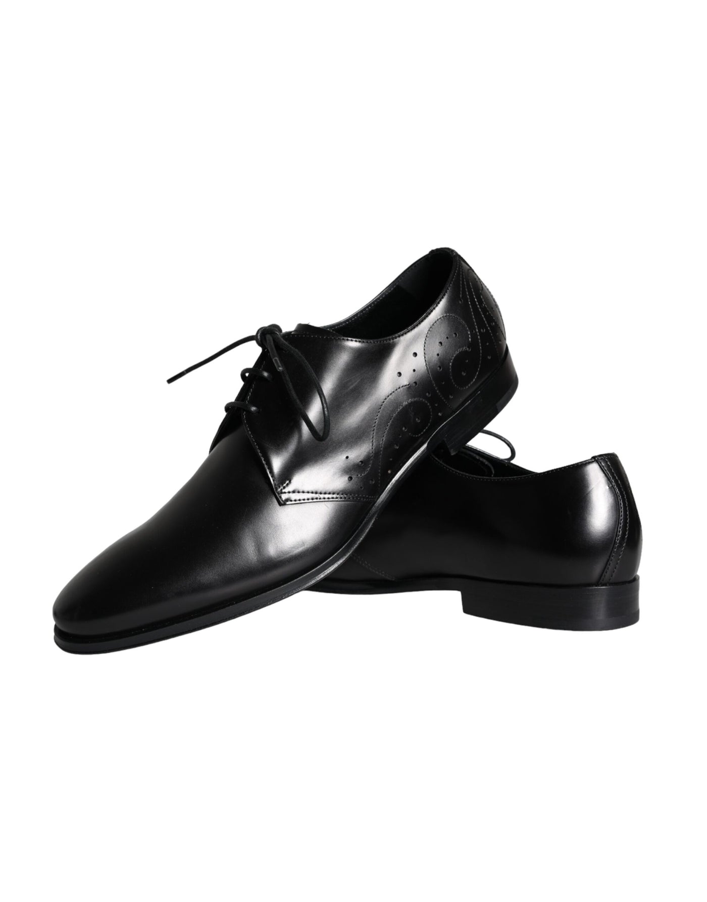 Dolce &amp; Gabbana Zwarte Kalfsleren Derby Herenschoenen