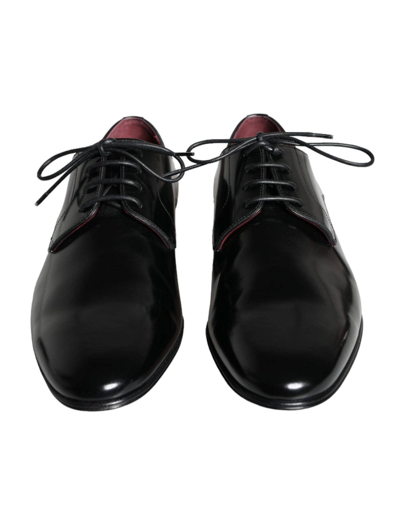 Dolce &amp; Gabbana Zwarte Kalfsleren Derby Dress Herenschoenen