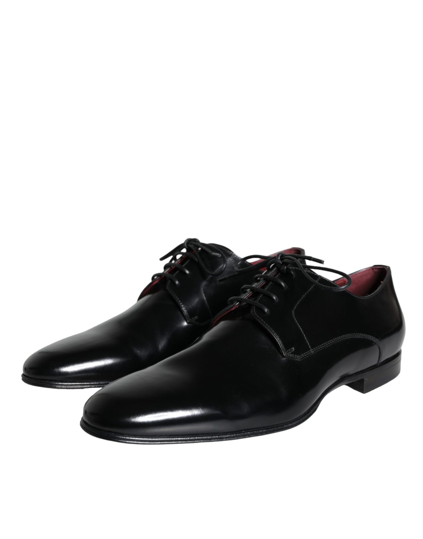 Dolce &amp; Gabbana Zwarte Kalfsleren Derby Dress Herenschoenen