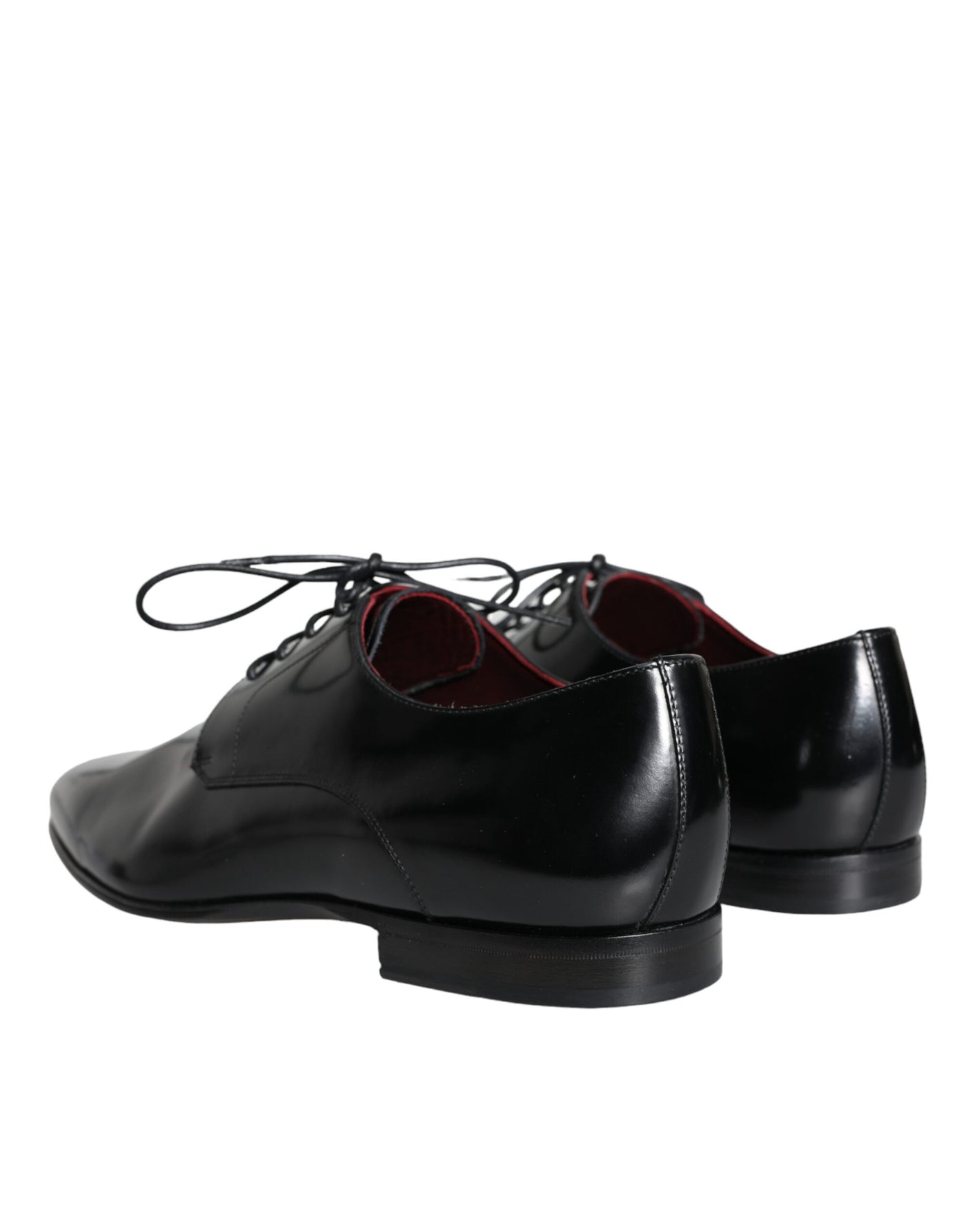 Dolce &amp; Gabbana Zwarte Kalfsleren Derby Dress Herenschoenen