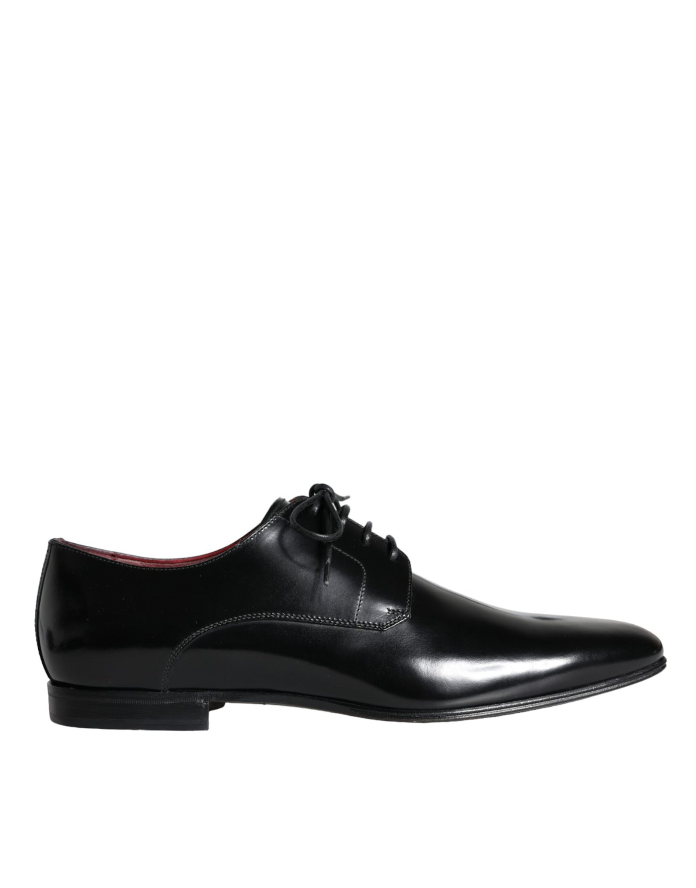 Dolce &amp; Gabbana Zwarte Kalfsleren Derby Dress Herenschoenen