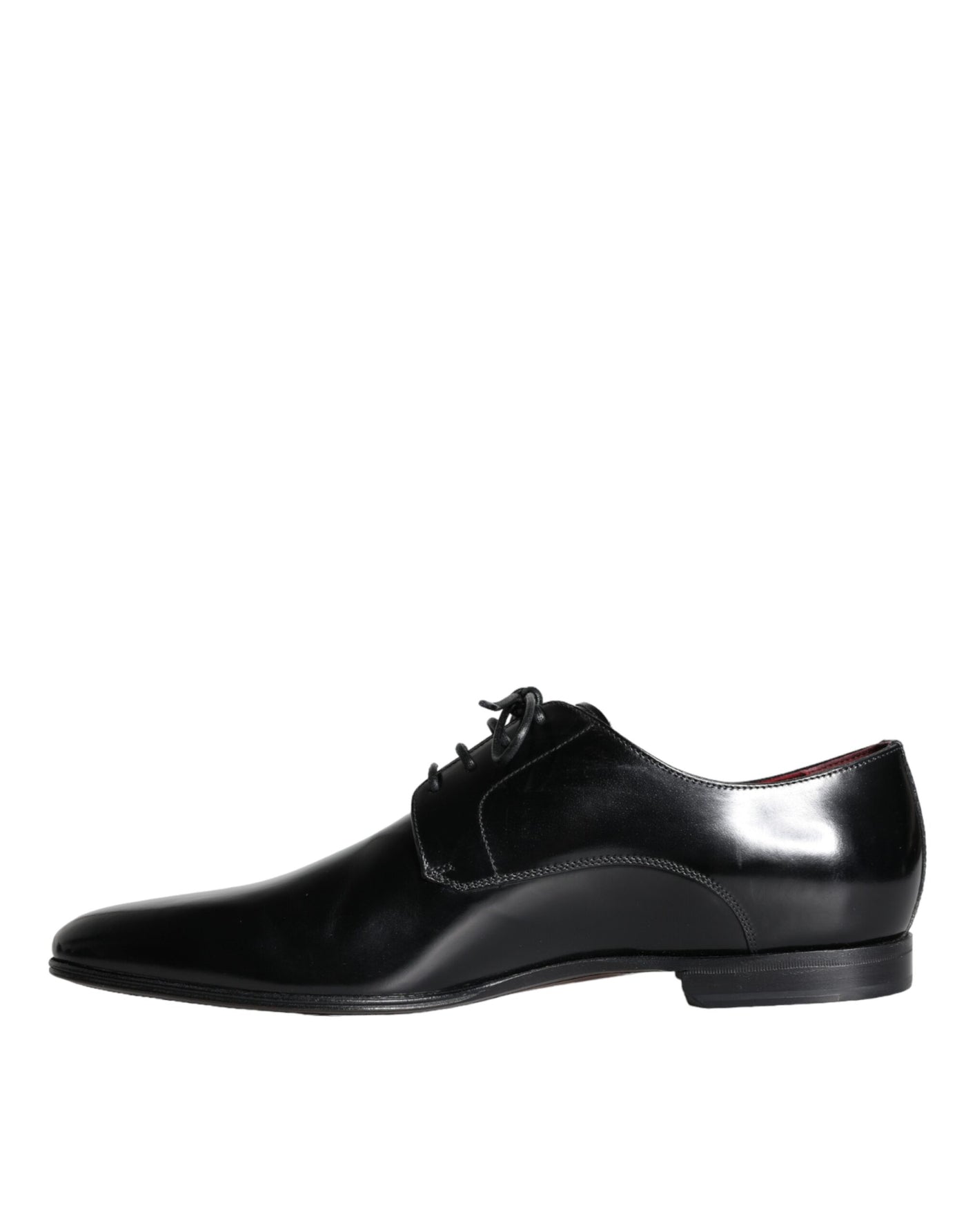 Dolce &amp; Gabbana Zwarte Kalfsleren Derby Dress Herenschoenen