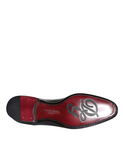 Dolce &amp; Gabbana Zwarte Kalfsleren Derby Dress Herenschoenen