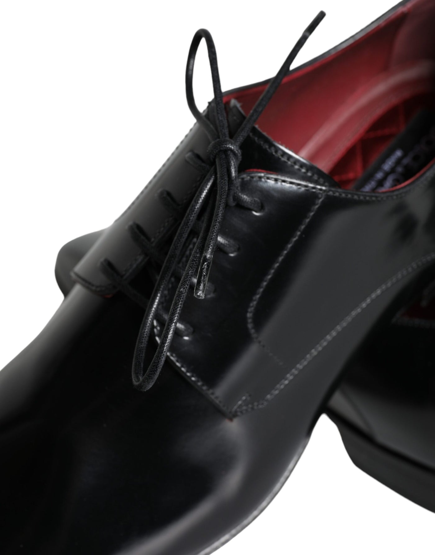 Dolce &amp; Gabbana Zwarte Kalfsleren Derby Dress Herenschoenen