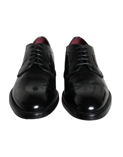 Dolce &amp; Gabbana Zwarte Kalfsleren Derby Herenschoenen