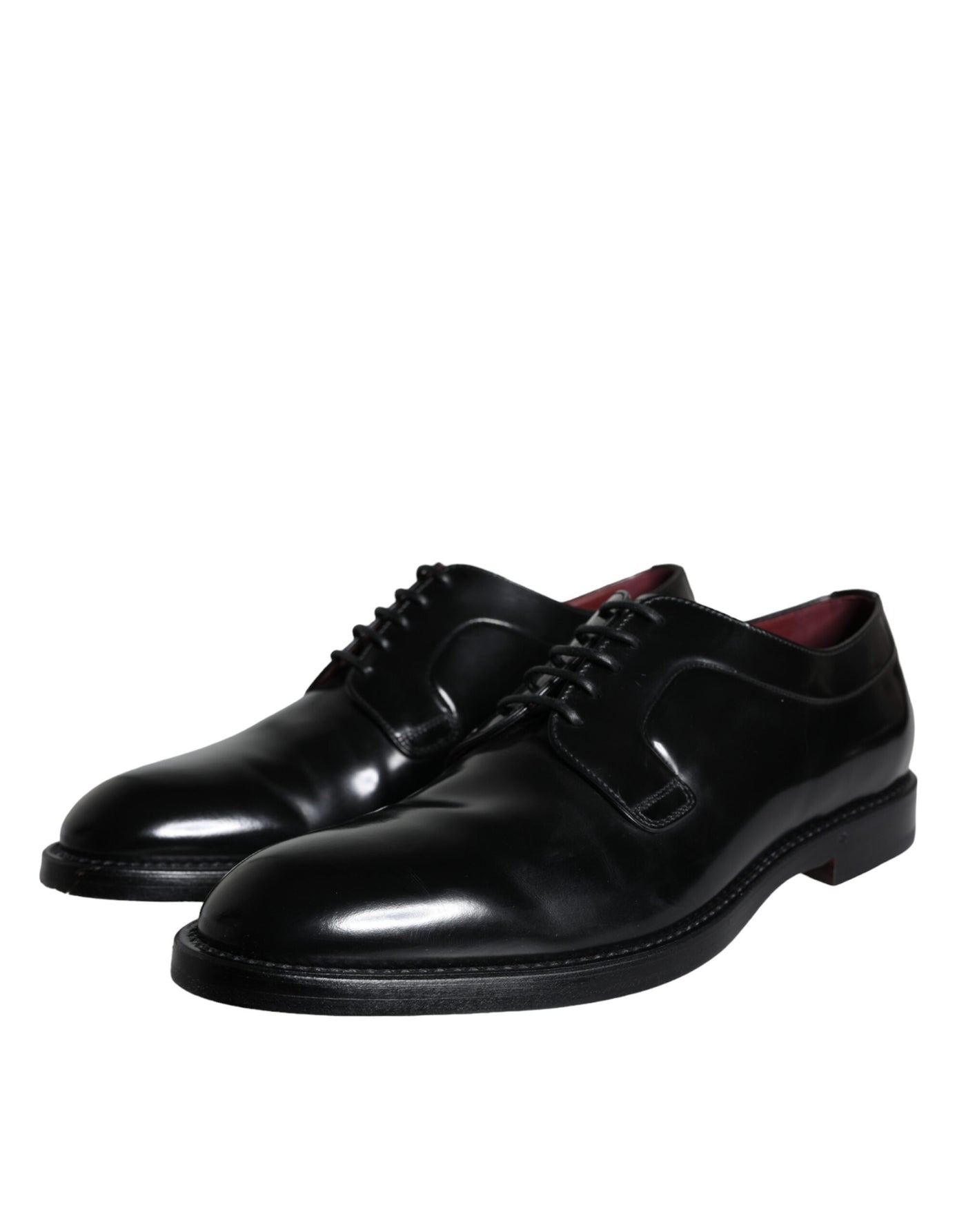 Dolce &amp; Gabbana Zwarte Kalfsleren Derby Herenschoenen