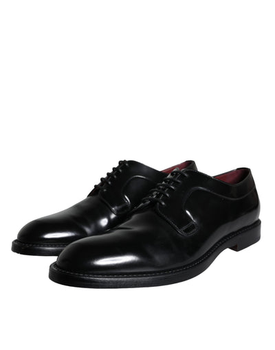 Dolce &amp; Gabbana Zwarte Kalfsleren Derby Herenschoenen