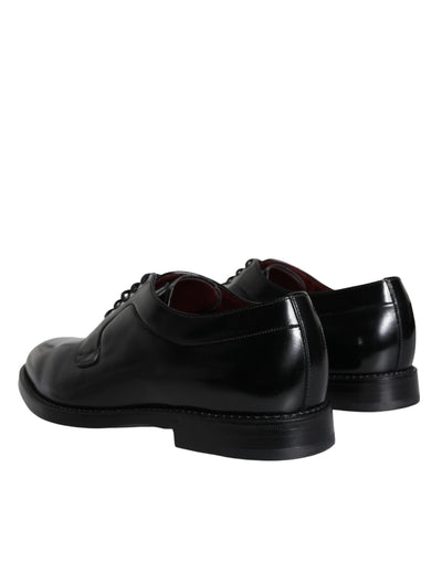 Dolce &amp; Gabbana Zwarte Kalfsleren Derby Herenschoenen