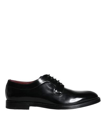 Dolce &amp; Gabbana Zwarte Kalfsleren Derby Herenschoenen