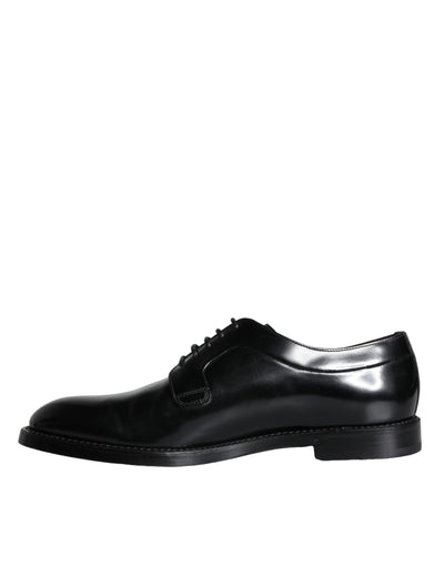 Dolce &amp; Gabbana Zwarte Kalfsleren Derby Herenschoenen