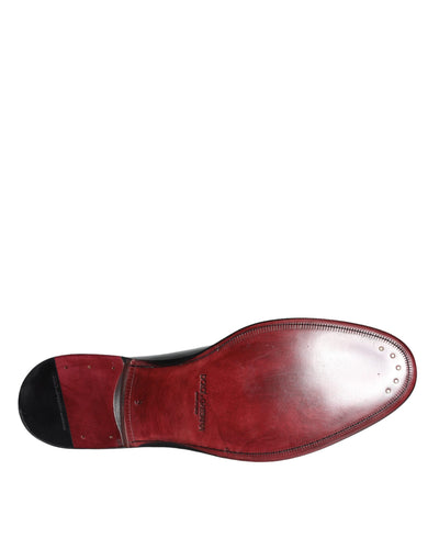 Dolce &amp; Gabbana Zwarte Kalfsleren Derby Herenschoenen