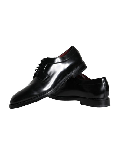 Dolce &amp; Gabbana Zwarte Kalfsleren Derby Herenschoenen