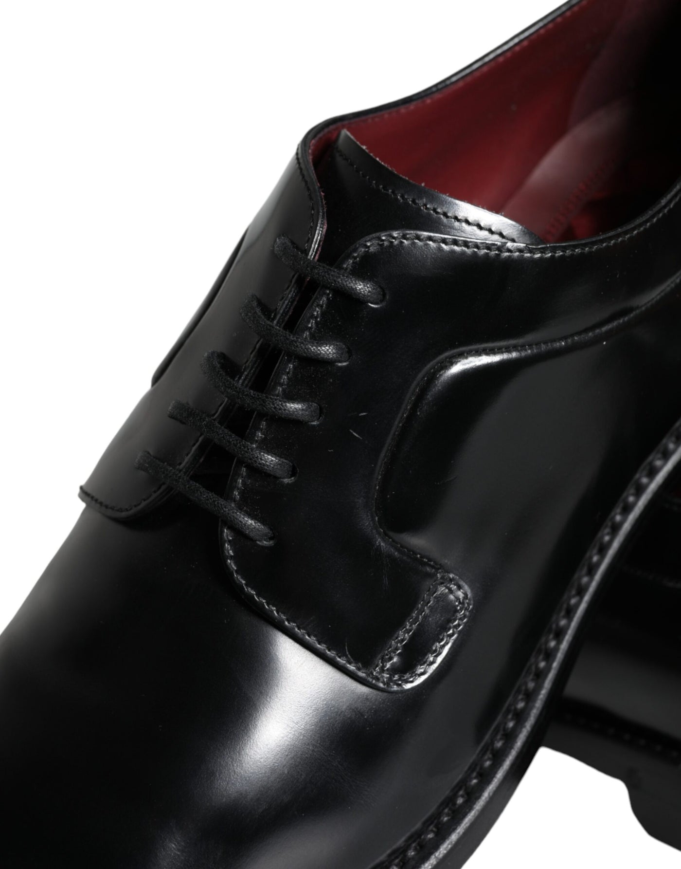 Dolce &amp; Gabbana Zwarte Kalfsleren Derby Herenschoenen