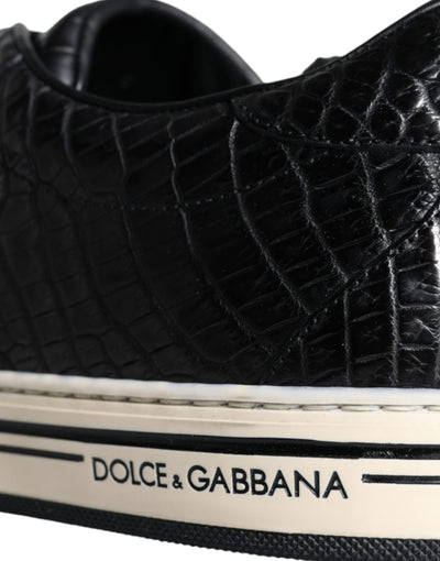 Dolce &amp; Gabbana Zwarte Leren Heren Lage Sneakers
