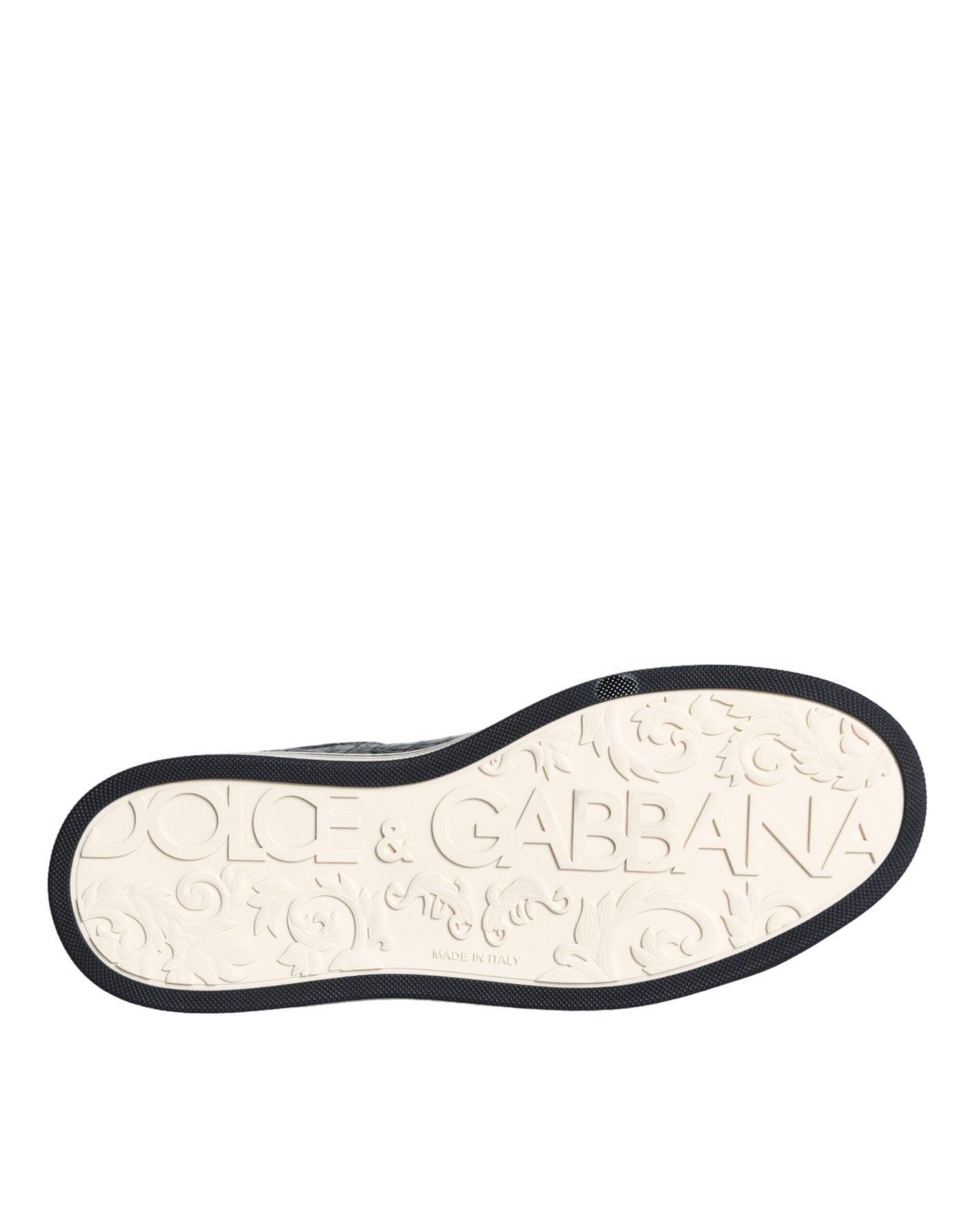 Dolce &amp; Gabbana Zwarte Leren Heren Lage Sneakers