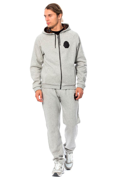 Miljardair Italiaanse couture grijs katoenen sweatshirt met capuchon