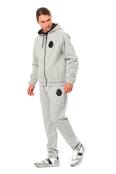Miljardair Italiaanse couture grijs katoenen sweatshirt met capuchon