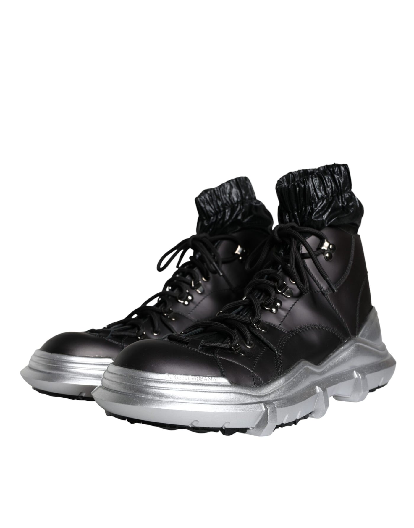Dolce &amp; Gabbana Zwarte Nylon Galileo High Top Sneakers Schoenen
