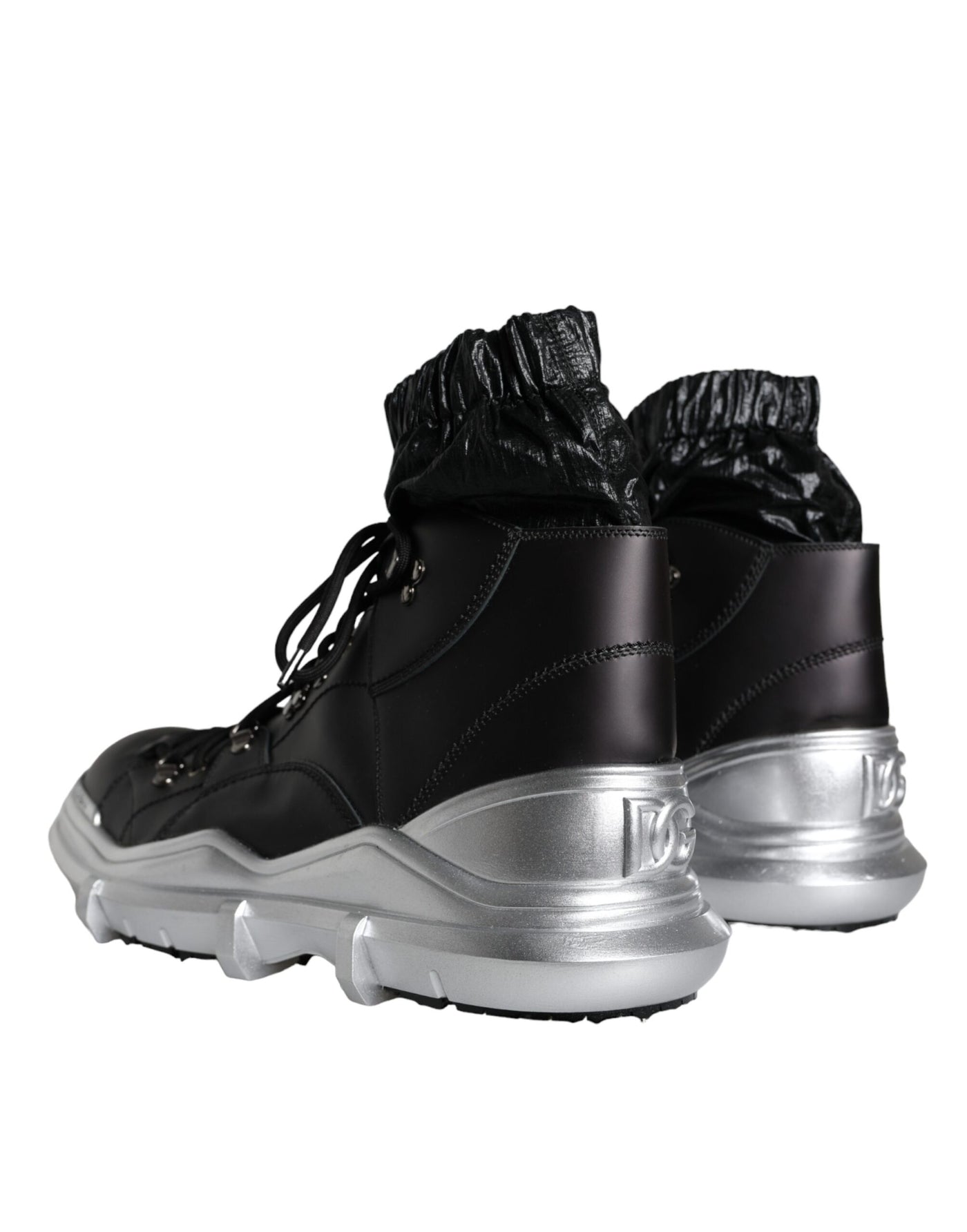 Dolce &amp; Gabbana Zwarte Nylon Galileo High Top Sneakers Schoenen