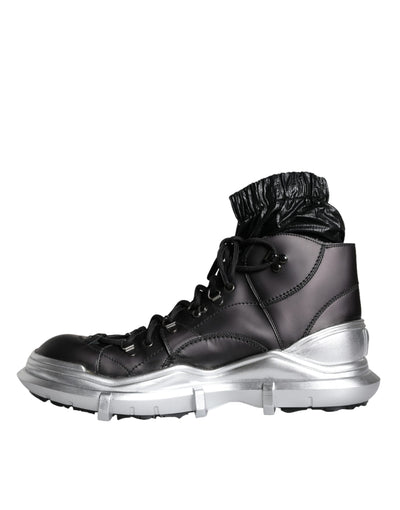 Dolce &amp; Gabbana Zwarte Nylon Galileo High Top Sneakers Schoenen