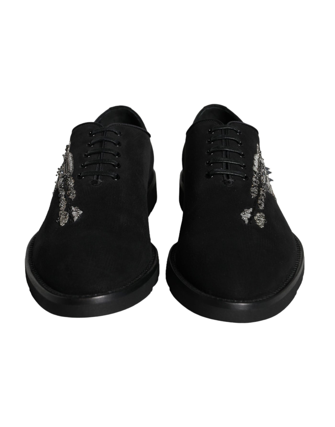 Dolce &amp; Gabbana Zwarte Suède Sicilia Veterschoenen